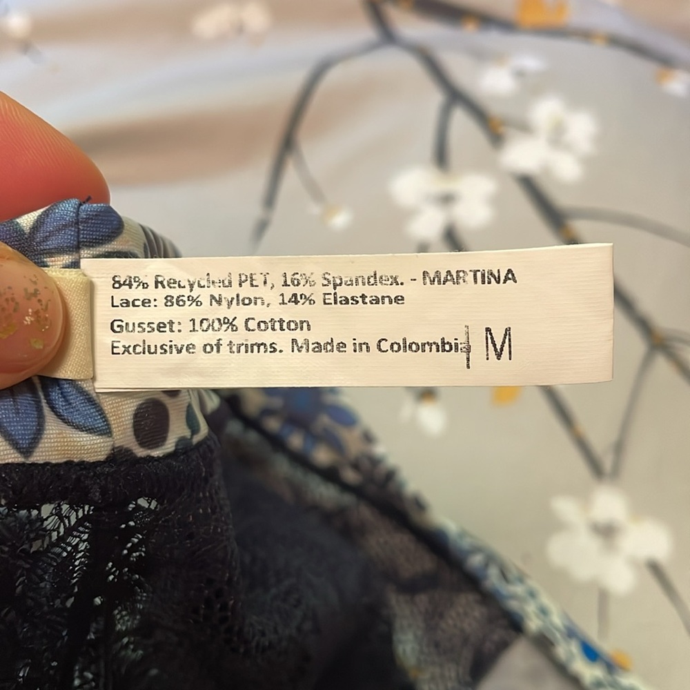 💙🤍🧡 NWOT Naja Floral Blue and Orange Bra and Underwear Set - Picture 11 of 11